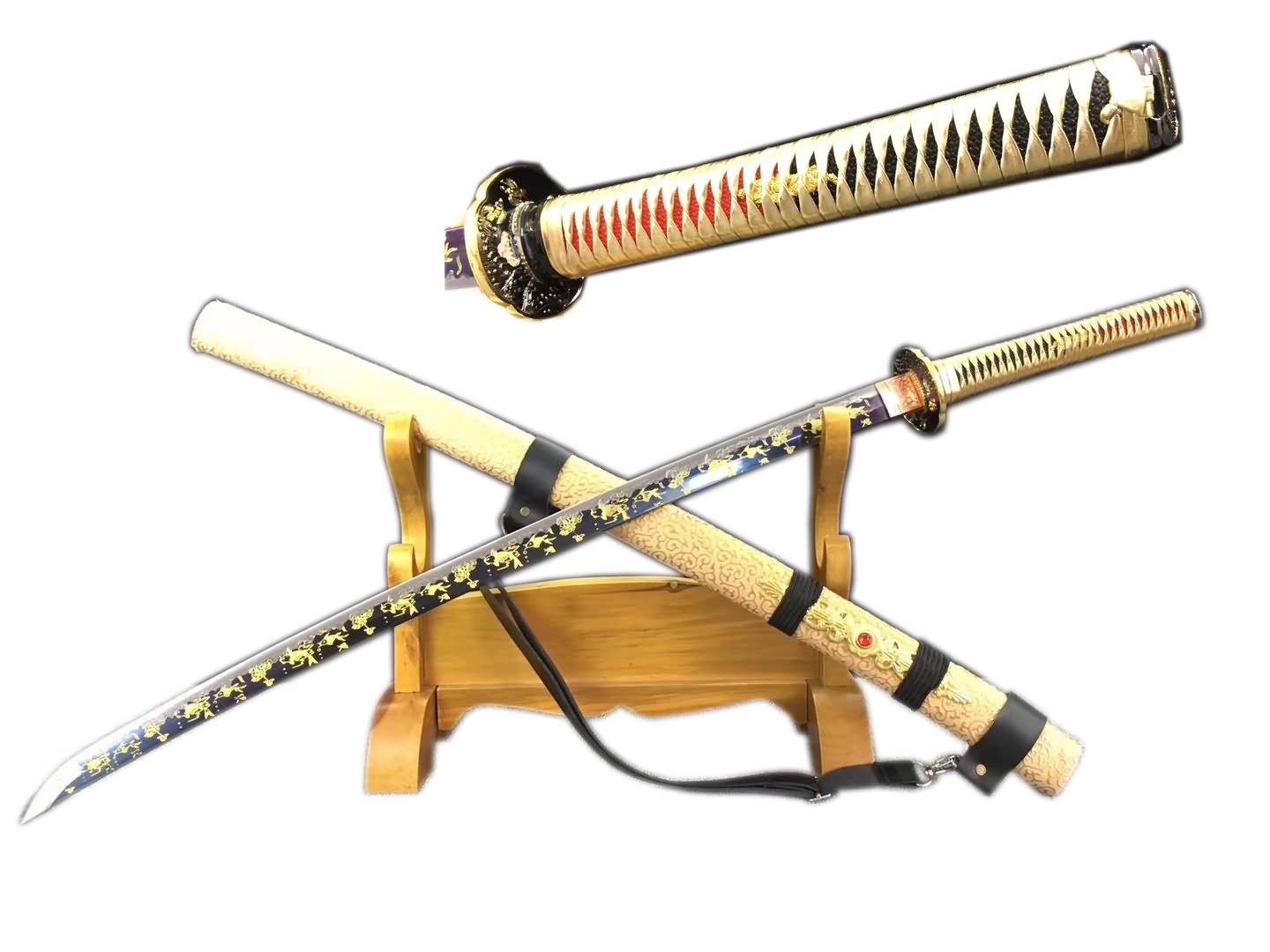 Katana,Samurai sword,Medium carbon steel,Cloth scabbard - Chinese sword shop