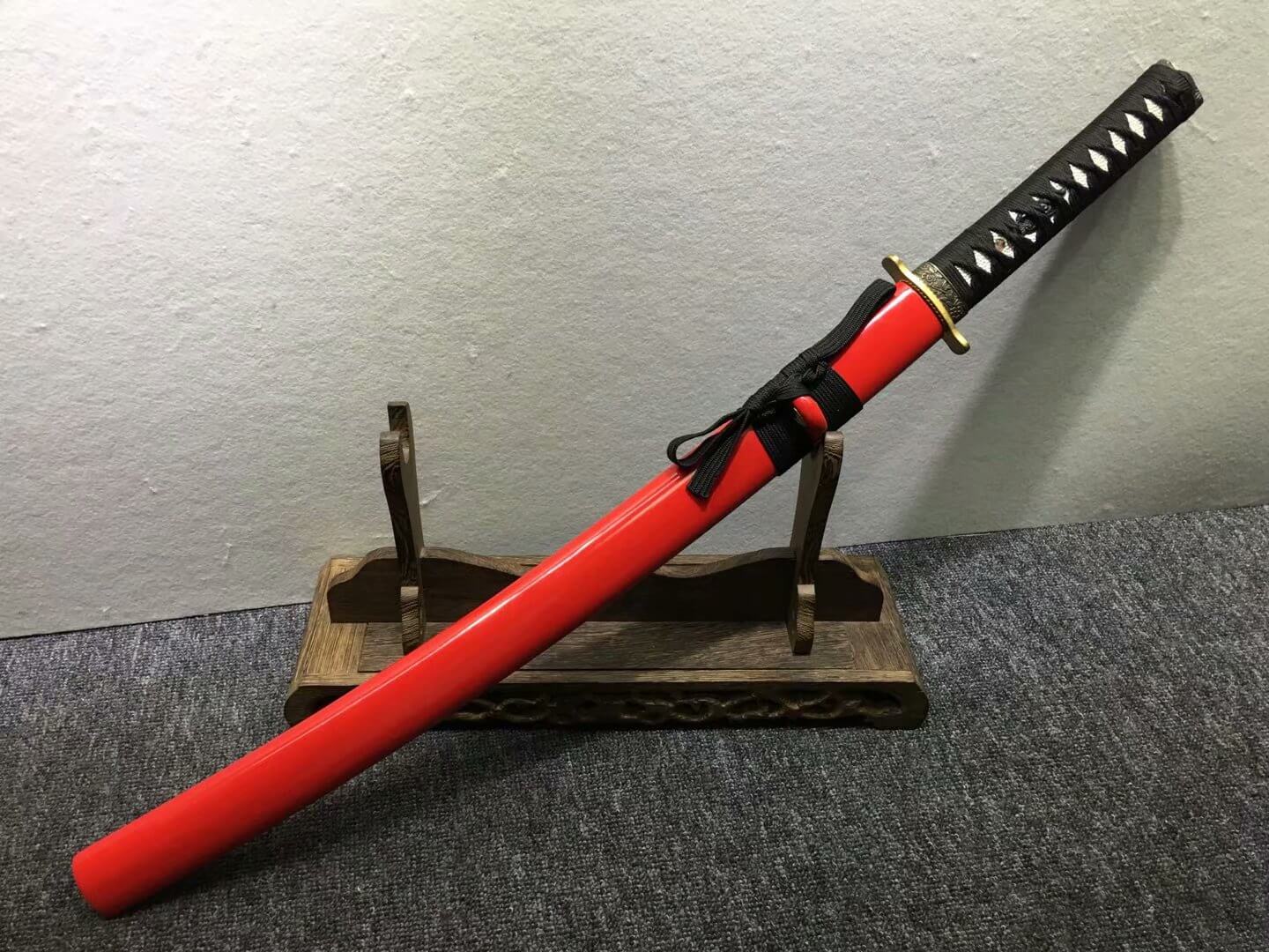 Katana,High carbon steel,Red scabbard,Alloy,Length 30inch - Chinese sword shop