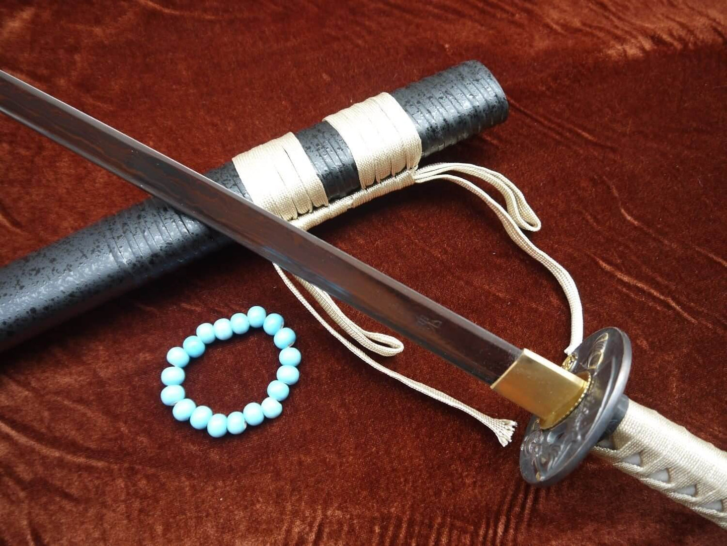 Samurai war sword Katana/Damascus steel blade/Alloy tosogu Full tang - Chinese sword shop