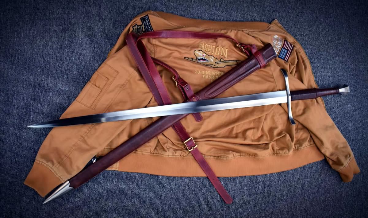 Mighty sword,High manganese steel/Full tang/Leather Scabbard - Chinese sword shop