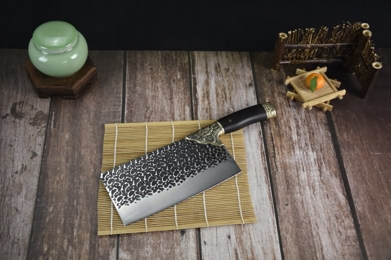 Peony pattern 5Cr15Mov Chinese Kitchen Knives