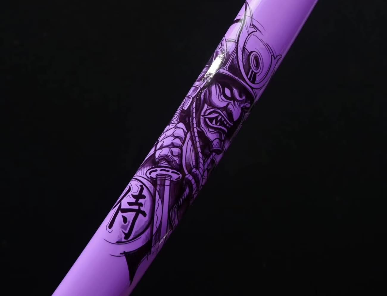 Samurai Practice Sword Forged high Carbon Steel Purple Scabbard
