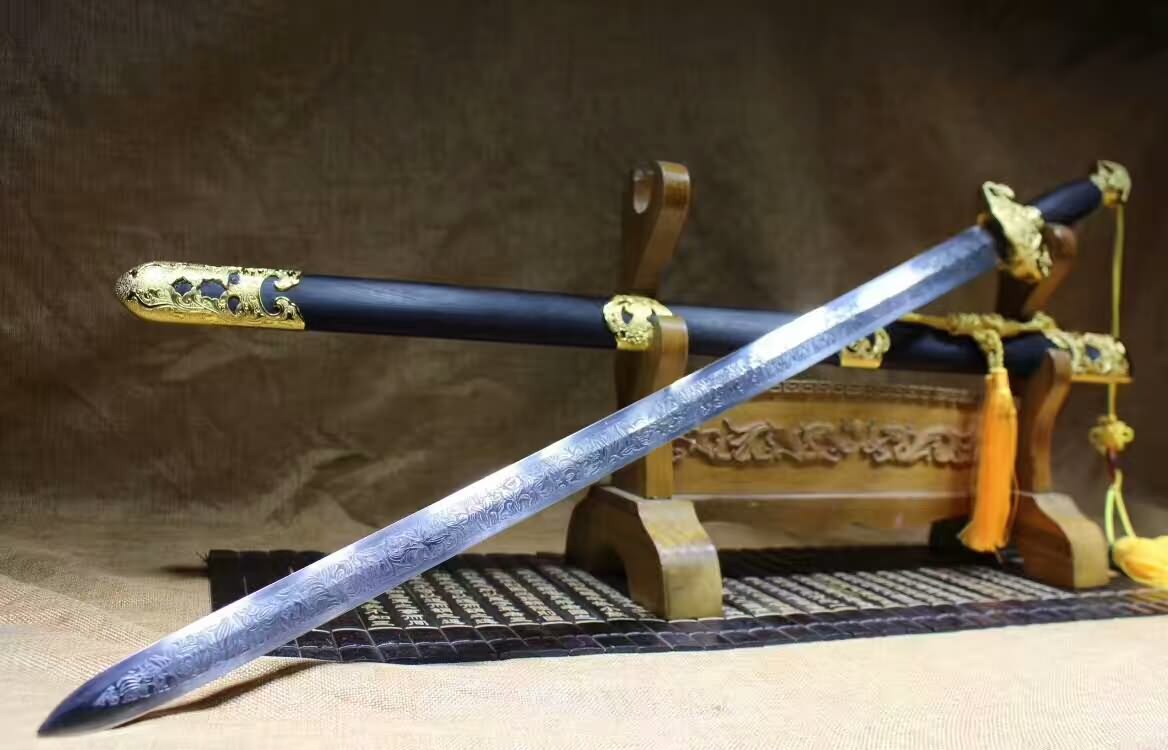 Longquan baojian,High manganese steel blade,Black wood,Alloy - Chinese sword shop