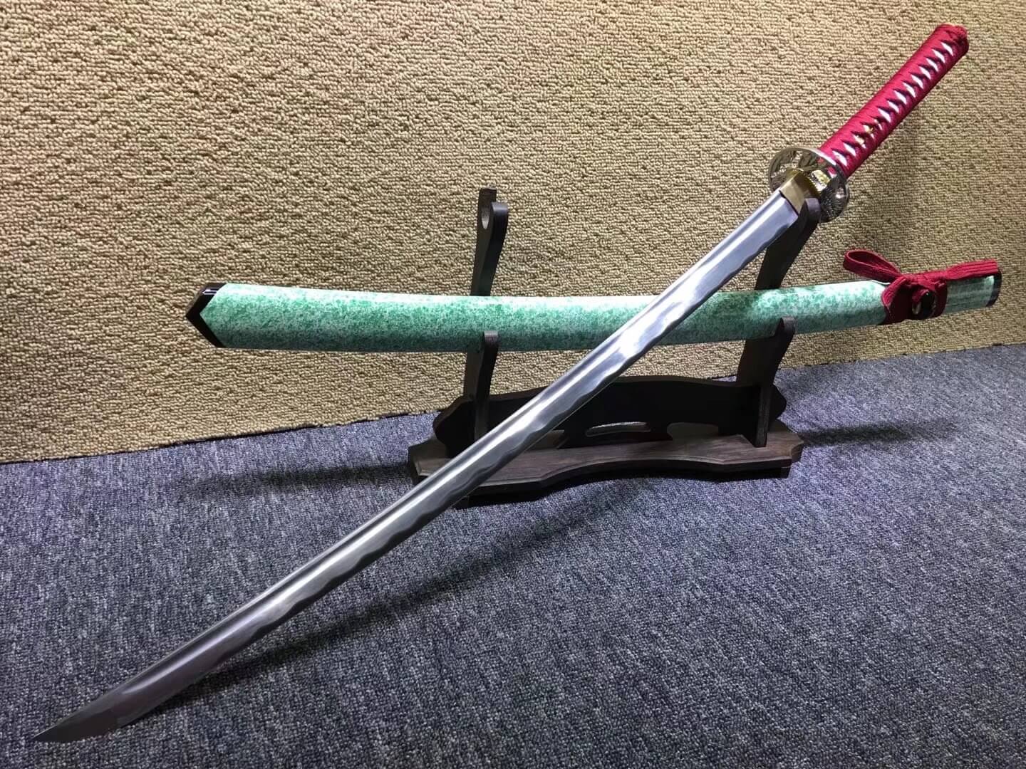 Katana,Medium carbon steel bade,Light green scabbard - Chinese sword shop