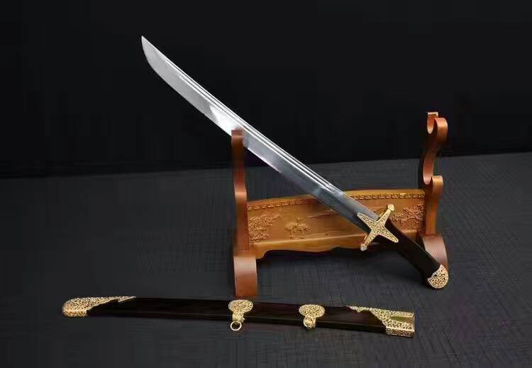 Sword,Asura scimitar(Folded steel,Ebony Scabbard,Brass fitting)Length 30" - Chinese sword shop