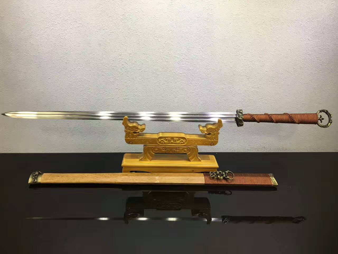 Han Dynasty sword(Damascus steel blade,Rosewood scabbard,Alloy) - Chinese sword shop