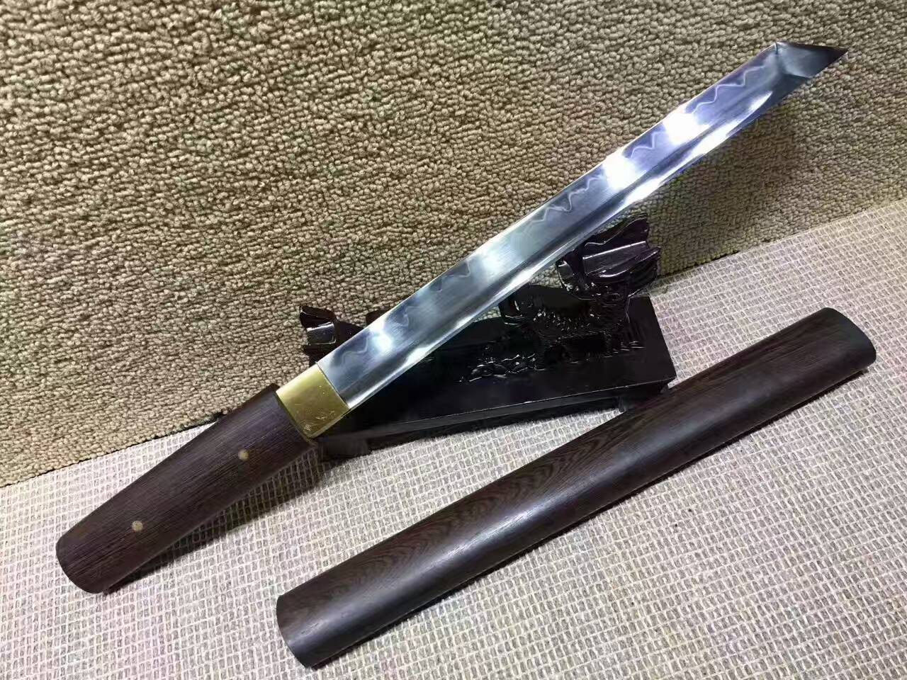 Katana,Tanto,High carbon steel burn blade,Rosewood,Full tang - Chinese sword shop