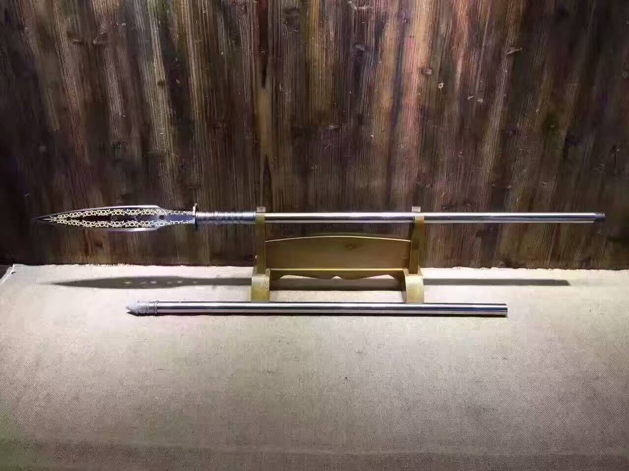 Spear(High manganese steel blade,Stainless steel rod)Handmade - Chinese sword shop