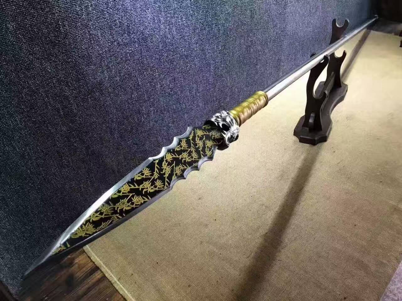Dragon lance/Overlord Spear/High manganese steel Spearhead,Stainless steel rod,Length 78 inch - Chinese sword shop