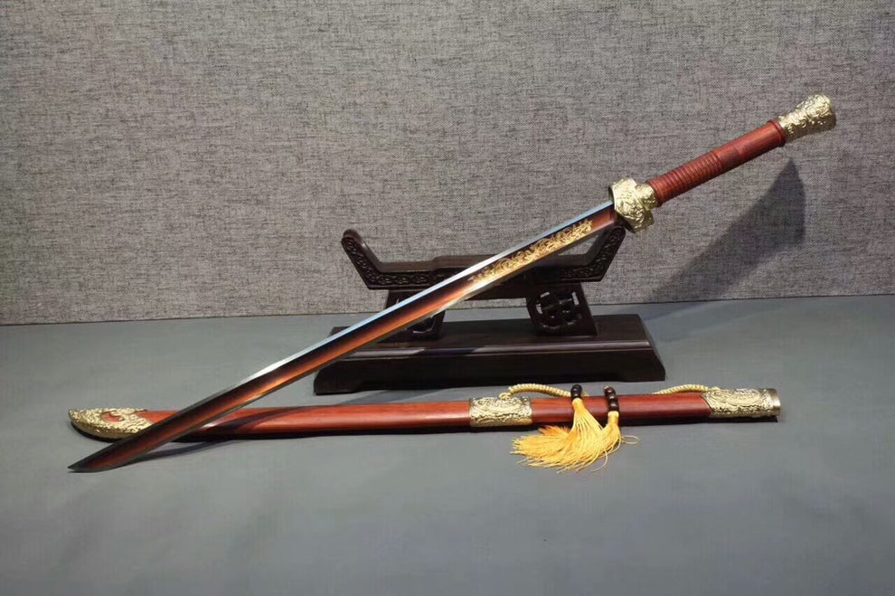 Cut horse broadsword(High manganese steel,Red Scabbard,Brass – Chinese ...