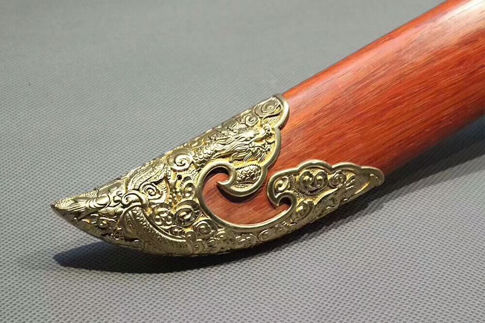 Cut horse broadsword,High carbon steel blade,Red Scabbard,Brass fitting - Chinese sword shop