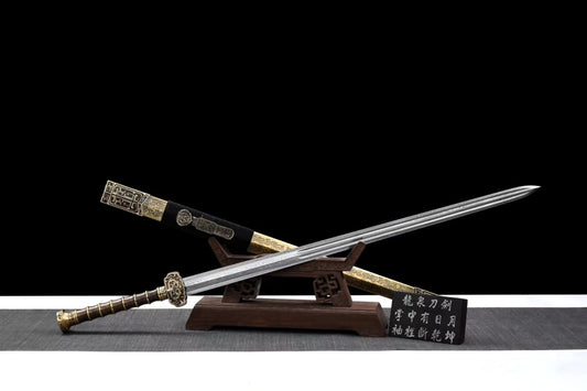 Ruyi Jian,Forged Folding steel Blade,Brass scabbard