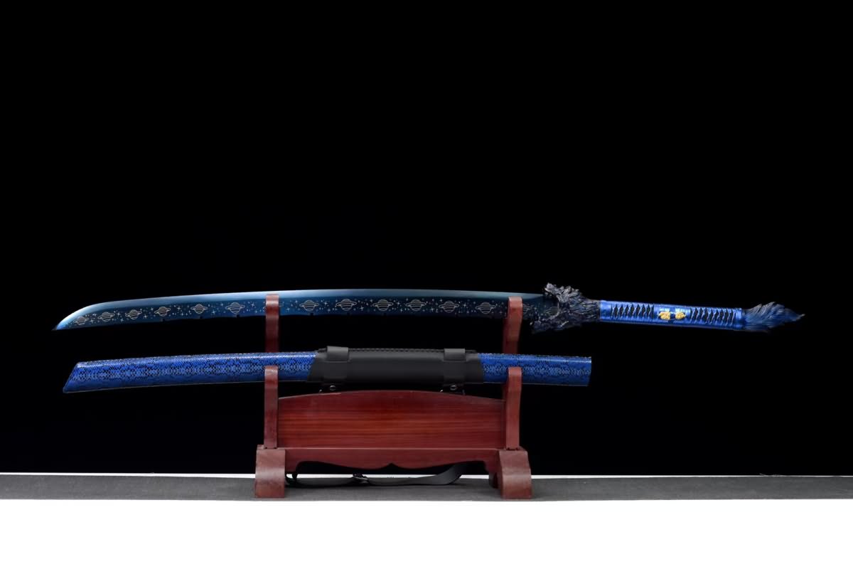 Wolf Head Machete Blue sworde Real,High Carbon Steel,Chinese sword