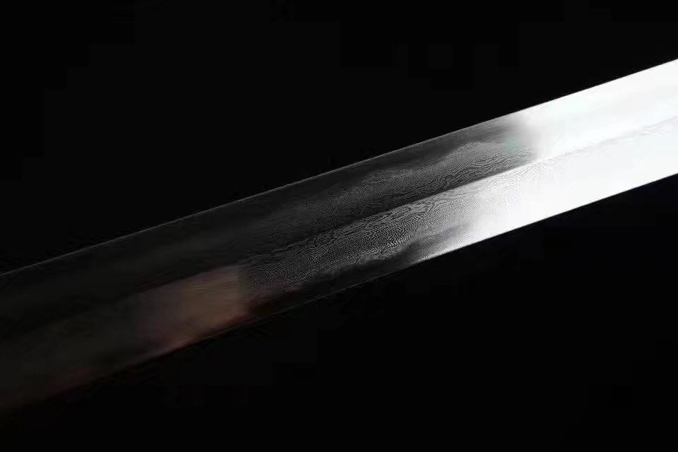 Peony sword,Folded steel,Black Skin scabbard,Brass fittings,Length 40 inch - Chinese sword shop