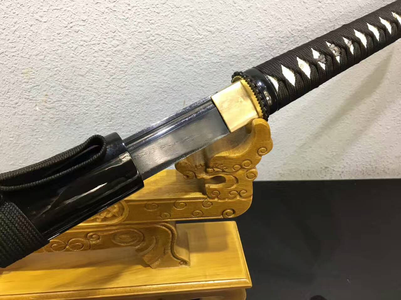 Ninja Sword,Japanese sword(Medium carbon steel black blade,Wood scabbard)Full tang - Chinese sword shop