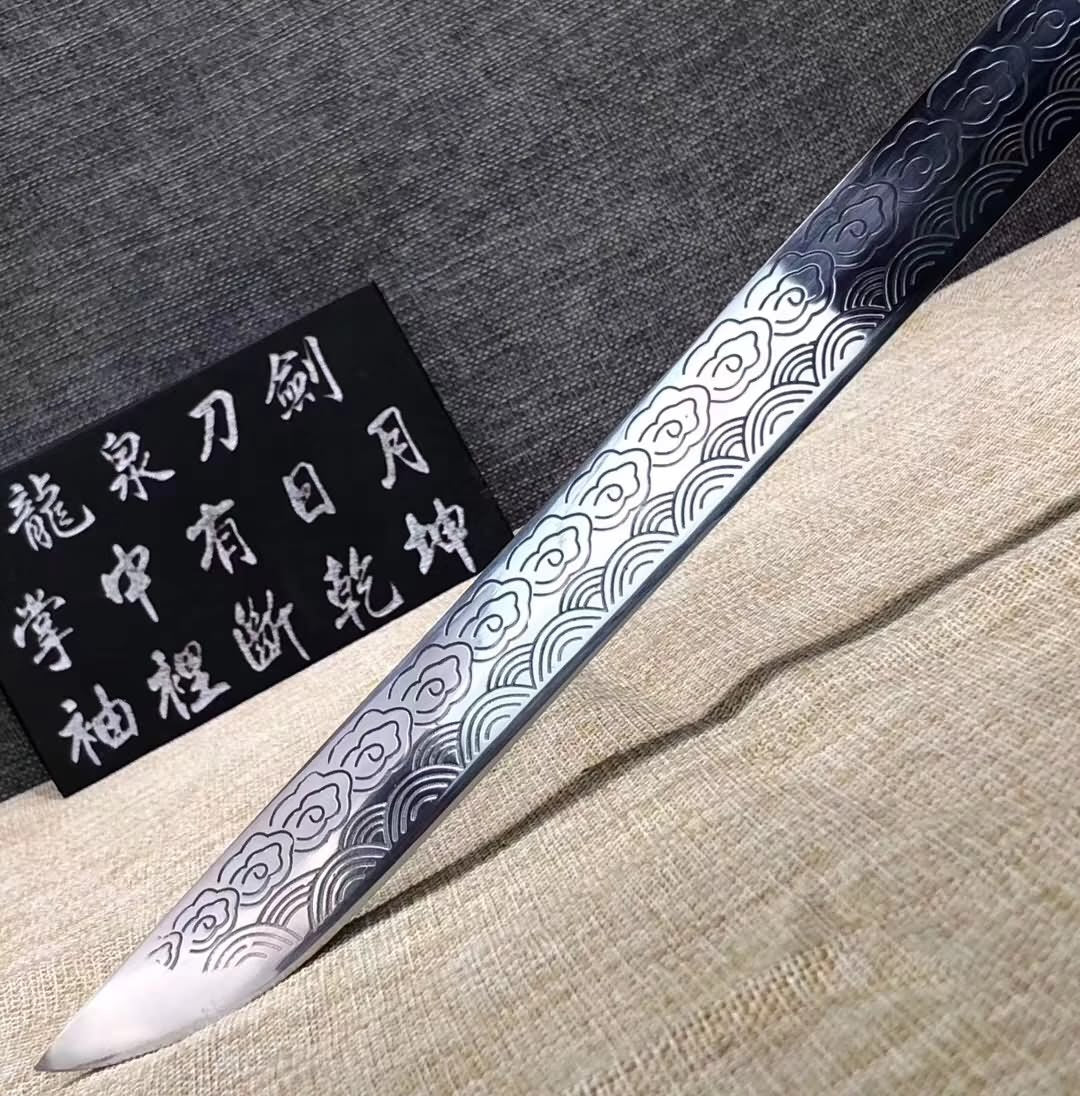 Ninja sword,Handmade High carbon steel etch blade,Full tang - Chinese sword shop