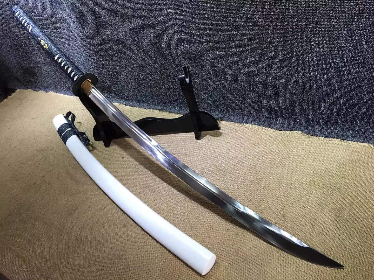 Cut horse broadsword,Samurai sword,High manganese steel,White scabbard - Chinese sword shop