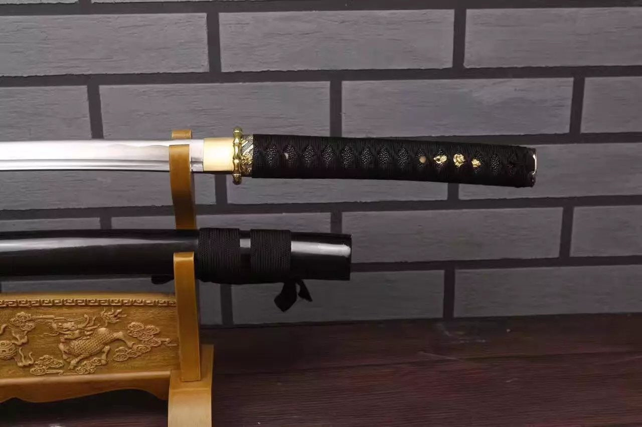 Katana,Nihontou,Medium carbon steel,Wood scabbard,Alloy fitting,Full tang - Chinese sword shop