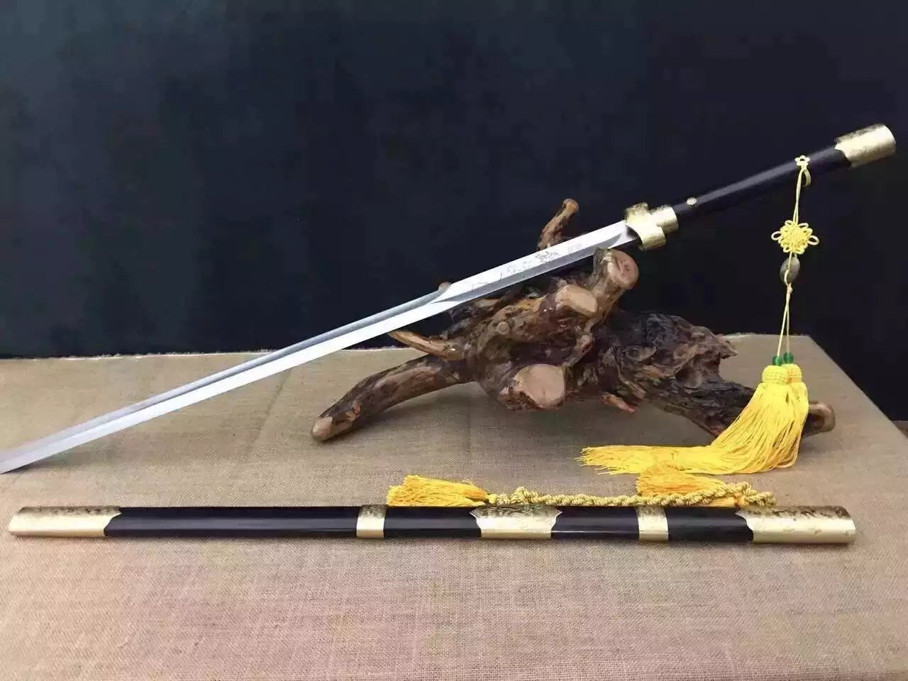 Zhizun sword,Folded steel,Ebony scabbard,Copper fitting,Length 47 inch - Chinese sword shop