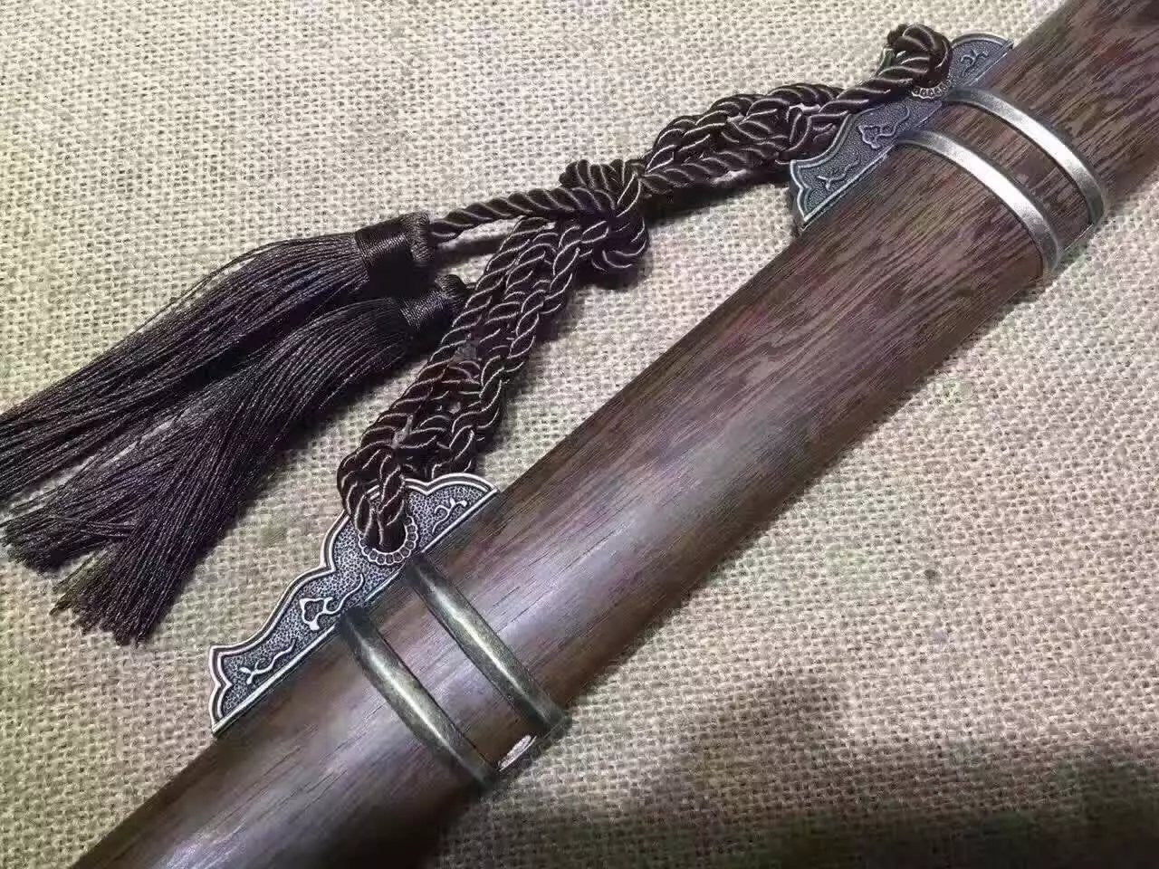 Tang dao,Handmade sword,Folding steel,Rosewood,Alloy,Full tang,Length 28" - Chinese sword shop