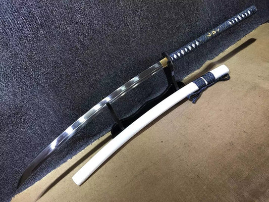 Cut horse broadsword,Samurai sword,High manganese steel,White scabbard - Chinese sword shop
