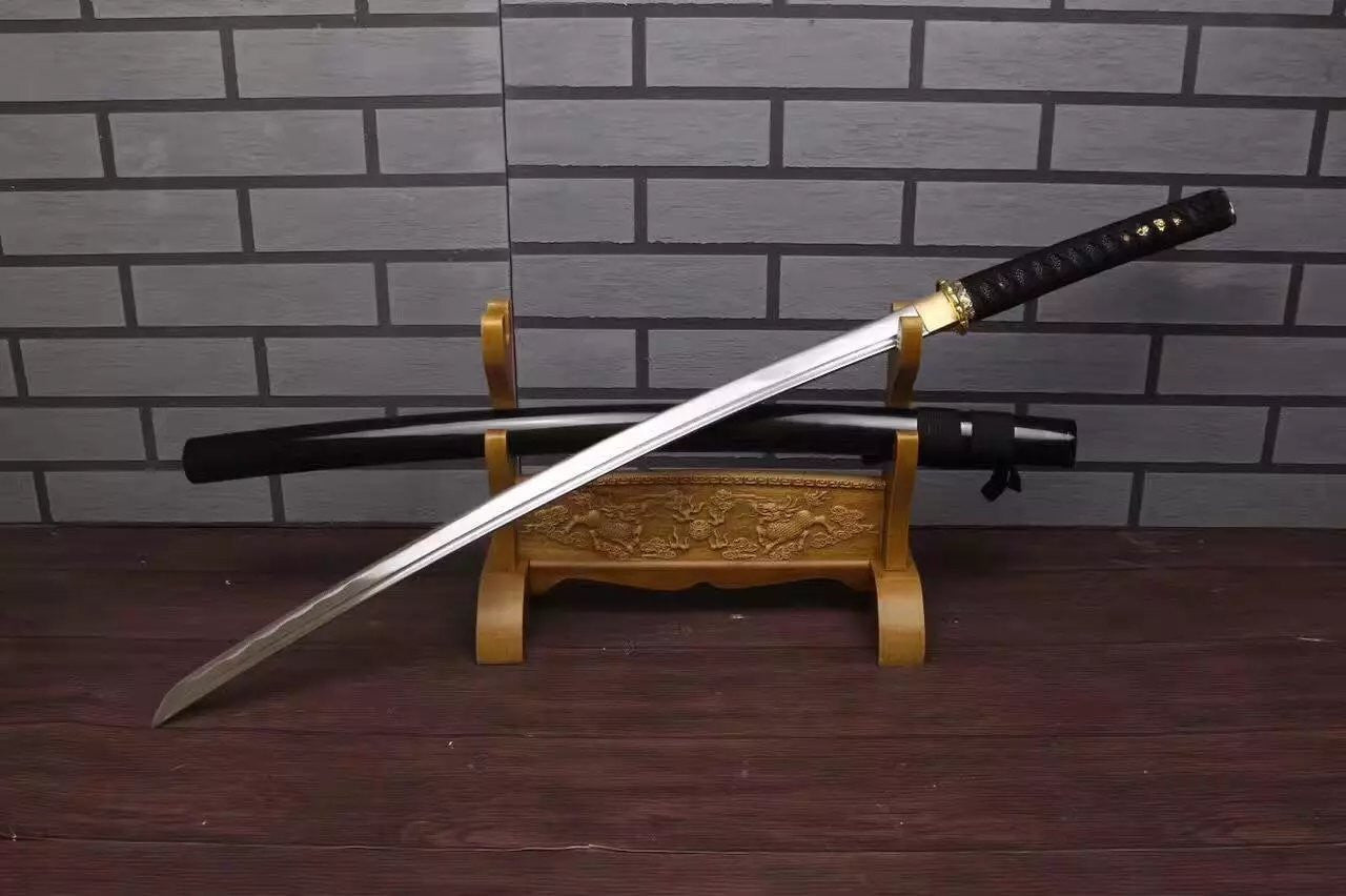 Katana,Nihontou,Medium carbon steel,Wood scabbard,Alloy fitting,Full tang - Chinese sword shop