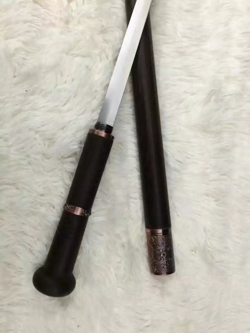Walking stick sword,Medium carbon steel,Rosewoodscabbard,Alloy fitting,Full tang,Length 35 inch - Chinese sword shop