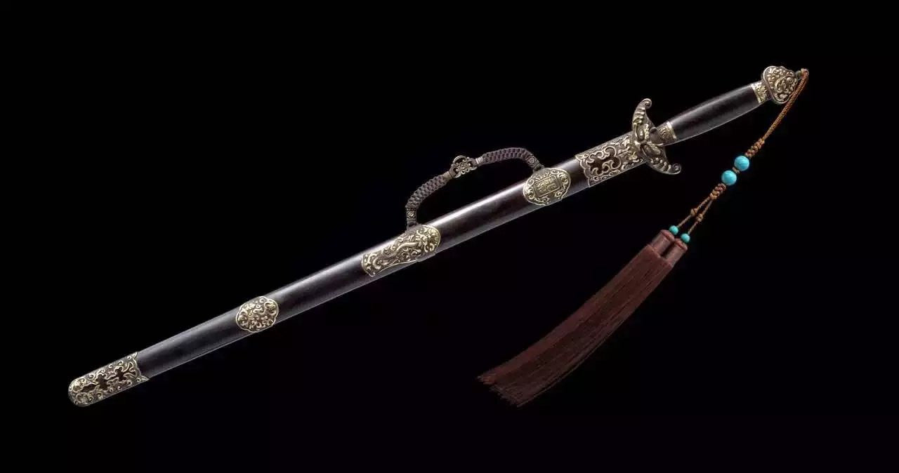 Qianlong sword,Folded steel,Ebony scabbard,Copper fitting,Length 39 inch - Chinese sword shop