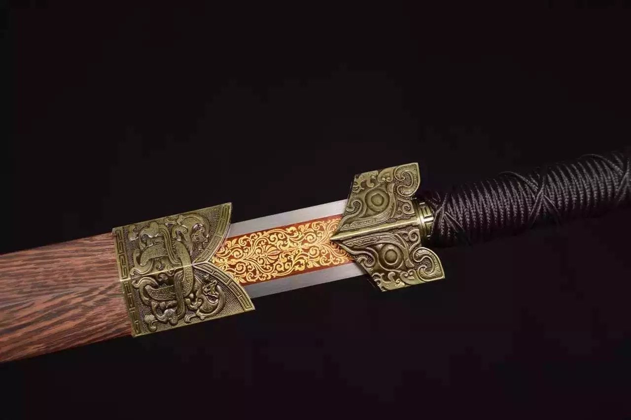 Han sword,High carbon steel,Wenge scabbard,Alloy fitting,Length 42" - Chinese sword shop