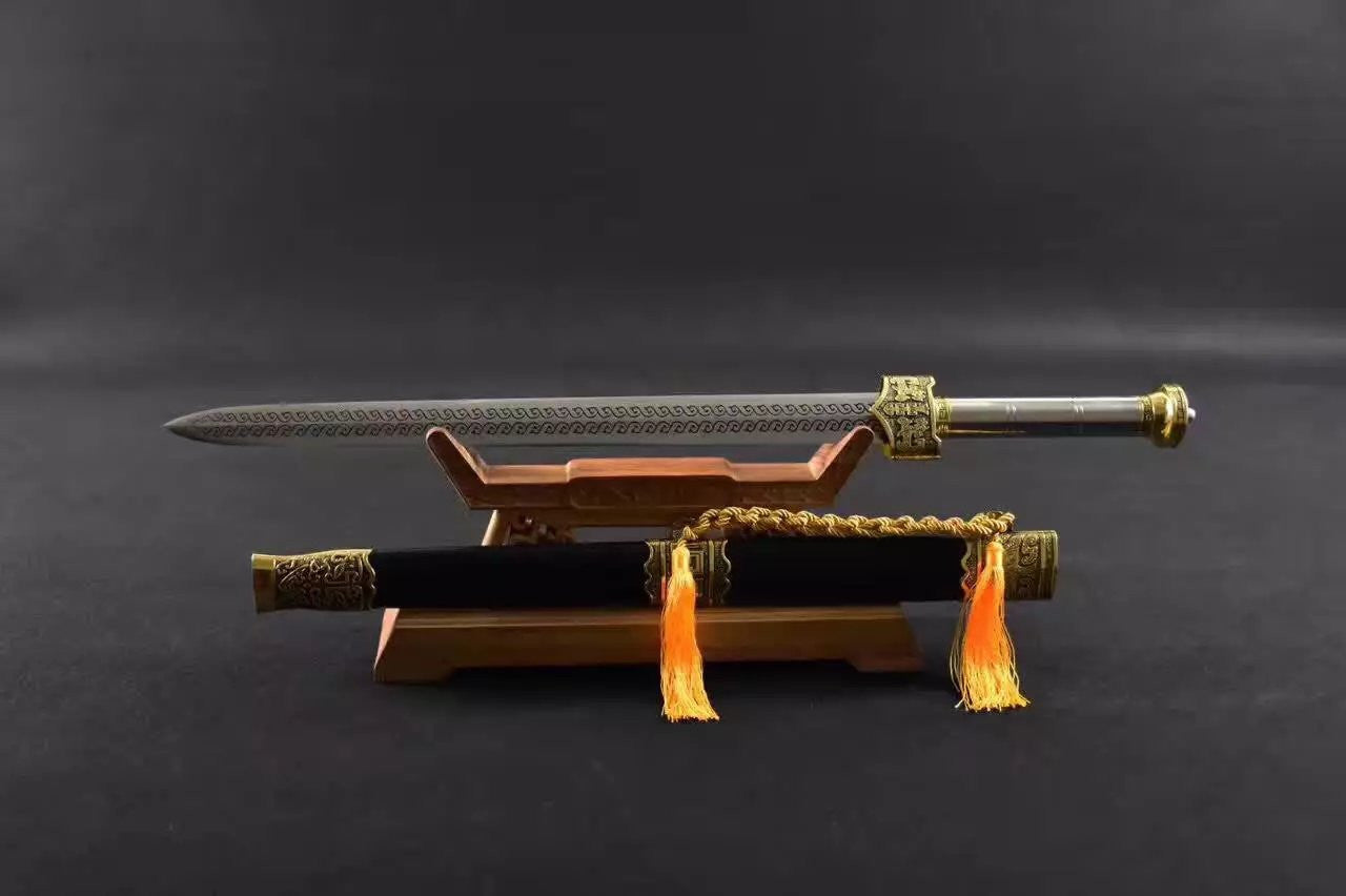 Yue wang sword,High manganese steel blade,Black wood scabbard,Alloy fitting,Length 33 inch - Chinese sword shop