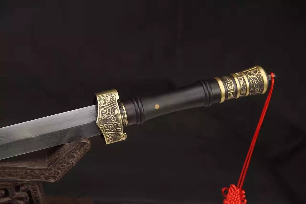 Wolong sword,Folded steel,Black wood scabbard,Copper fitting,Length 39 inch - Chinese sword shop