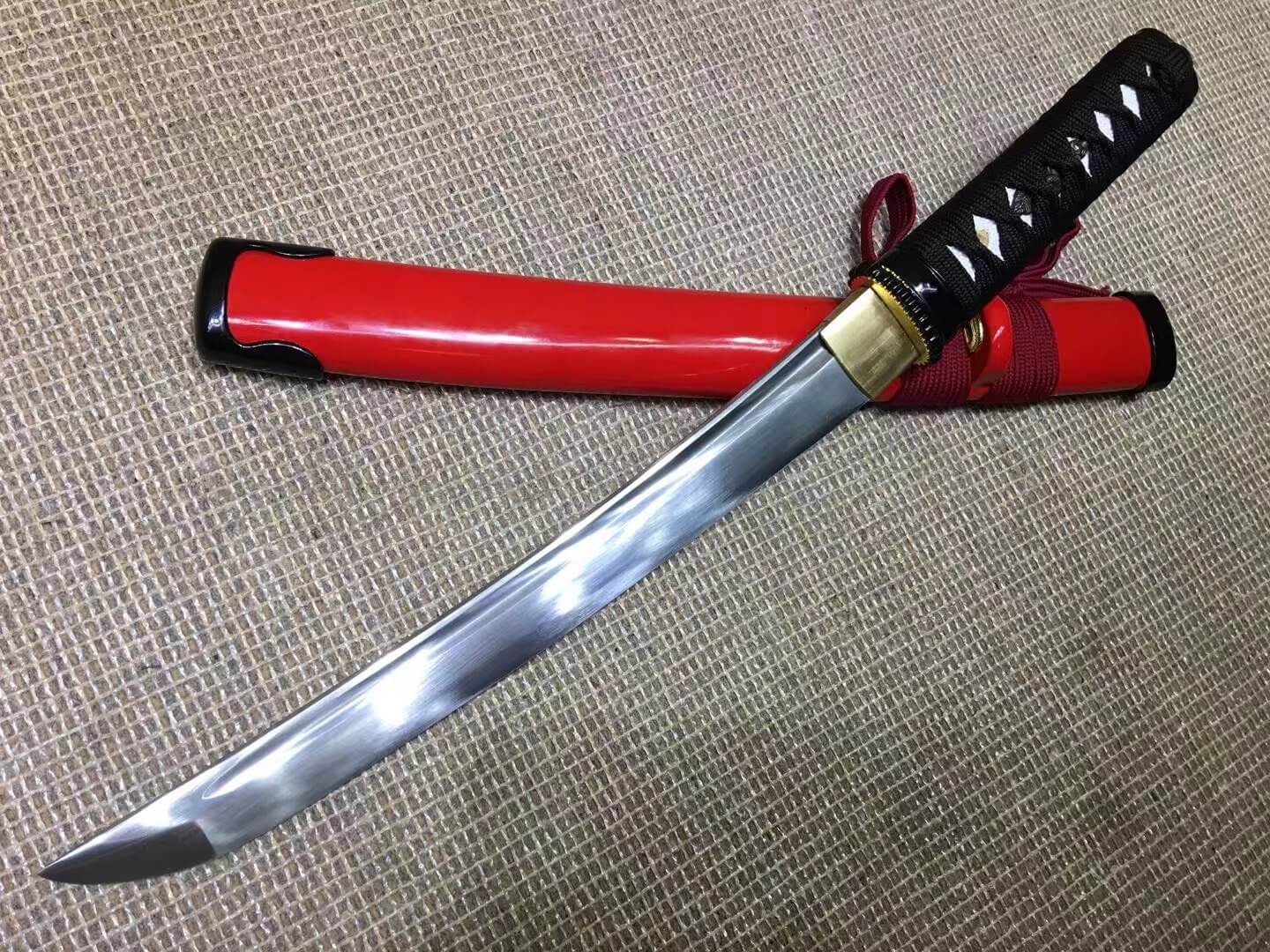 Wakizashi(High manganese steel,Red scabbard,Alloy fitted)Length 21" - Chinese sword shop