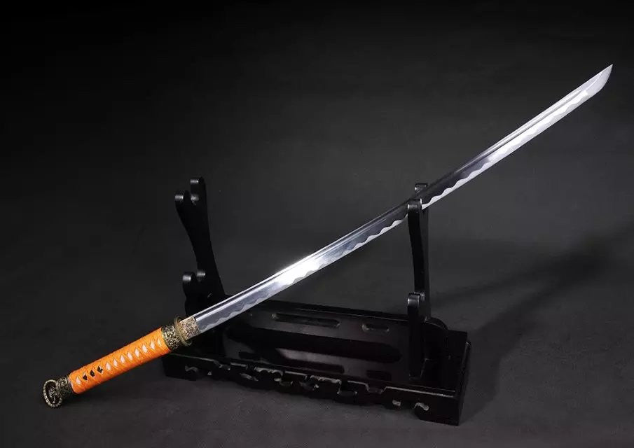 Samurai sword,Nihontou,Medium carbon steel,Wood scabbard,Alloy fitting,Full tang,Length 39 inch - Chinese sword shop