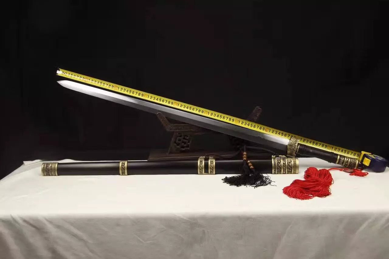 Wolong sword,Folded steel,Black wood scabbard,Copper fitting,Length 39 inch - Chinese sword shop
