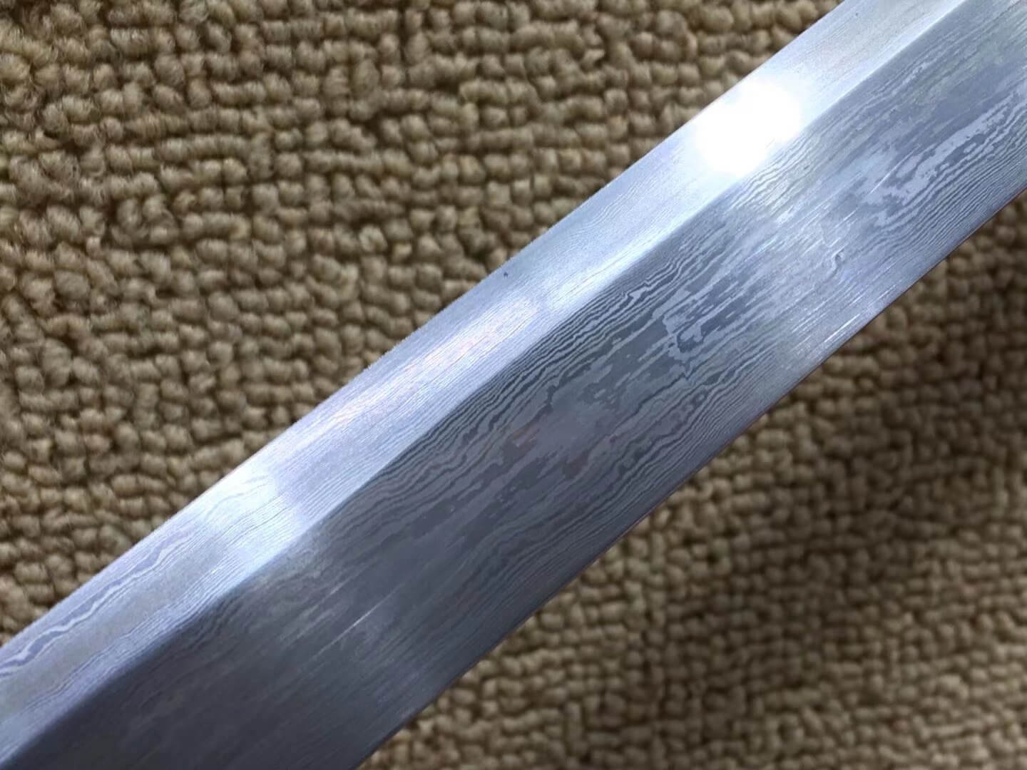 Dagger(Folded steel bade,Ebony scabbard,Brass fittings)Length 20" - Chinese sword shop