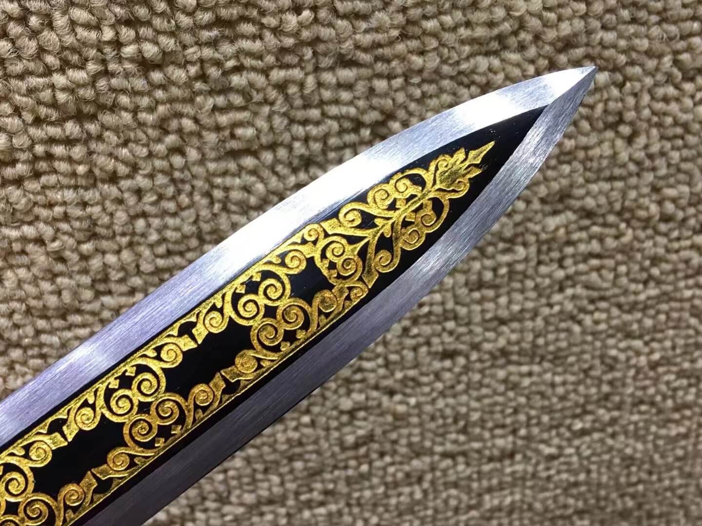 Jian,High carbon steel blade,Black scabbard,Alloy fitting,Length 41 inch - Chinese sword shop
