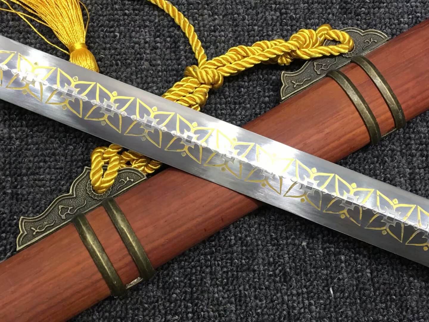 Tang jian,High carbon steel etch blade,Redwood,Alloy - Chinese sword shop