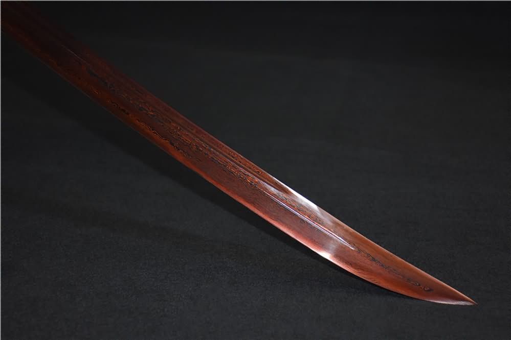 Qing dao sword,Damascus steel red blade,Redwood scabbard - Chinese sword shop