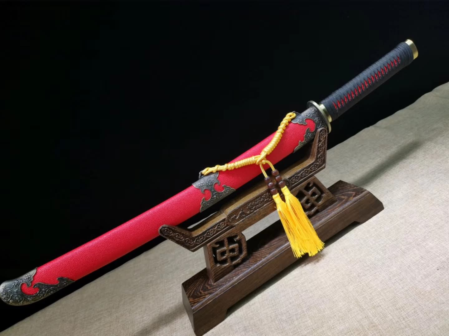 Red Carbuncle Sword Red scabbard Broadsword,High carbon steel blade – Chinese Sword store