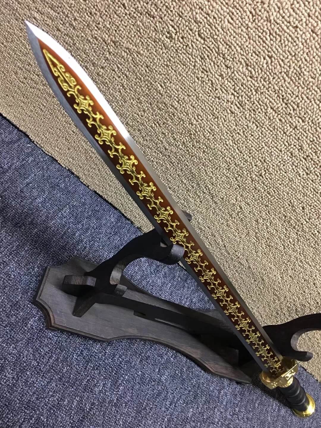 Qin jian,High manganese steel blade,Black scabbard,Alloy fittings,30inch - Chinese sword shop
