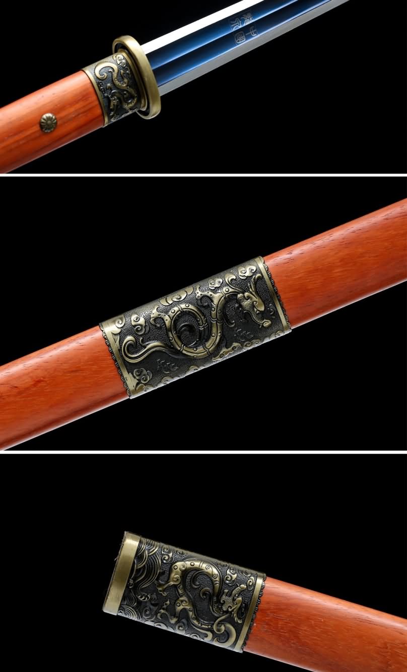 Han jian Sword,Kung fu(Forged High Carbon Steel Blade,Redwood Scabbard) Full Tang,Chinese Sword