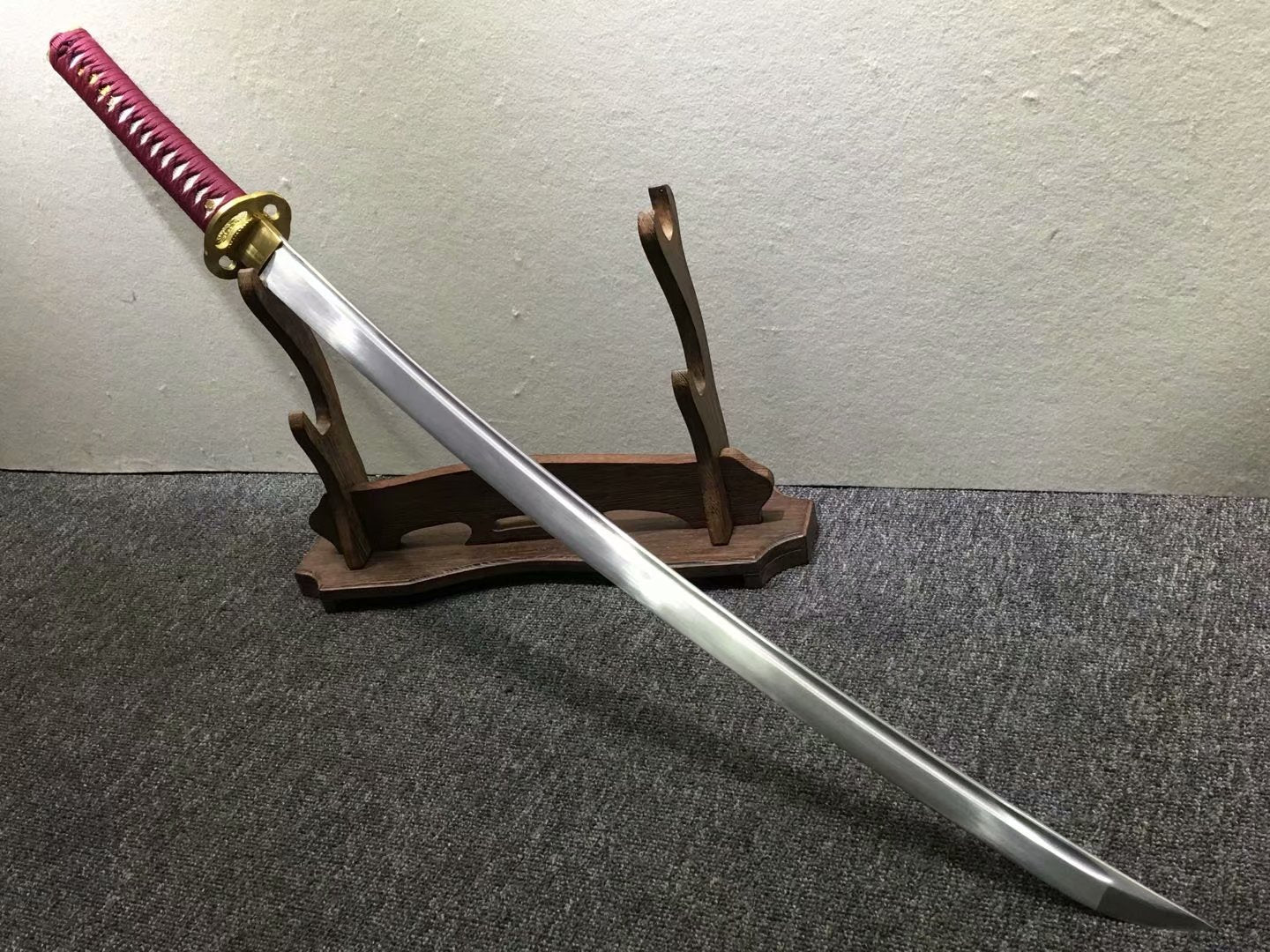 Samurai katana,kendo,Medium carbon steel blade,Red scabbard,Alloy - Chinese sword shop