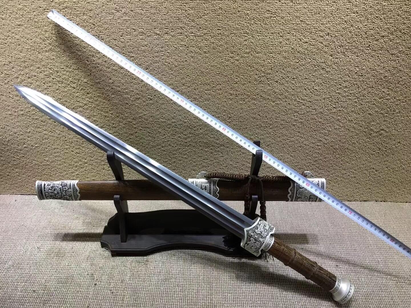 Yuewang sword(Folded steel blade,Rosewood scabbard,Alloy fitted)Length 32" - Chinese sword shop