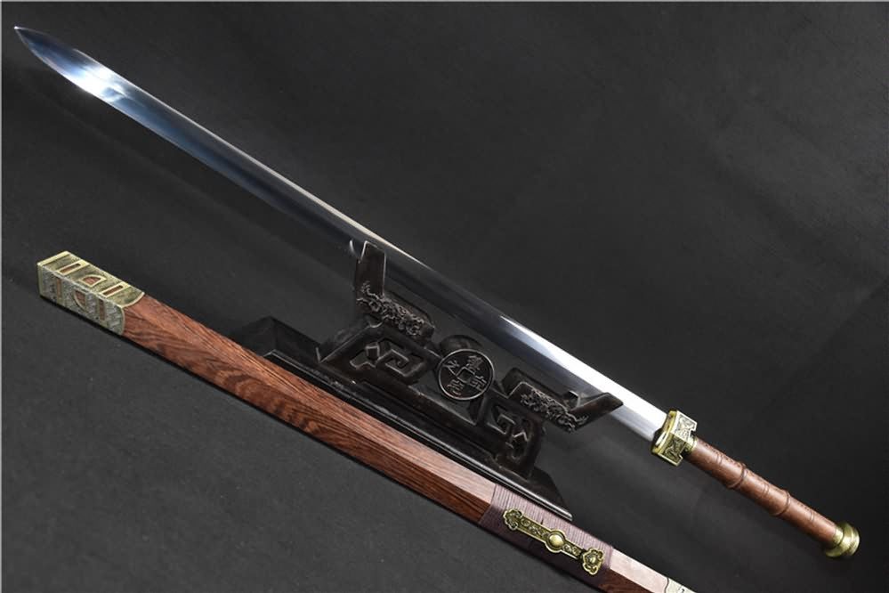 Ruyi jian sword(High carbon steel blade,Rosewood scabbard,Alloy)Heat tempered - Chinese sword shop