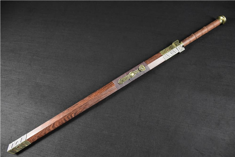 Ruyi jian sword(High carbon steel blade,Rosewood scabbard,Alloy)Heat tempered - Chinese sword shop