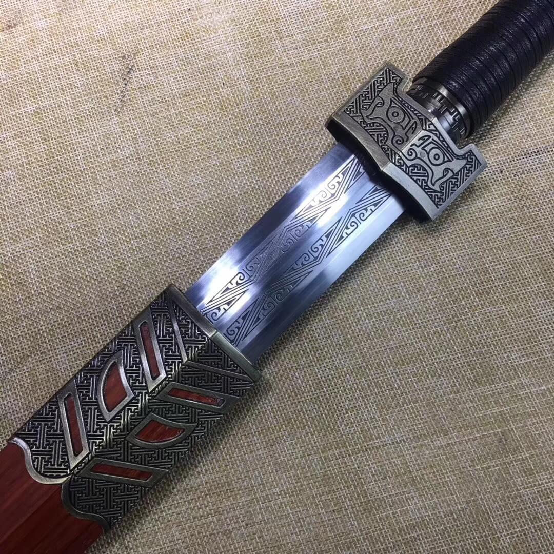 Ruyi sword,High manganese steel etch blade,Redwood scabbard,Alloy fitting - Chinese sword shop