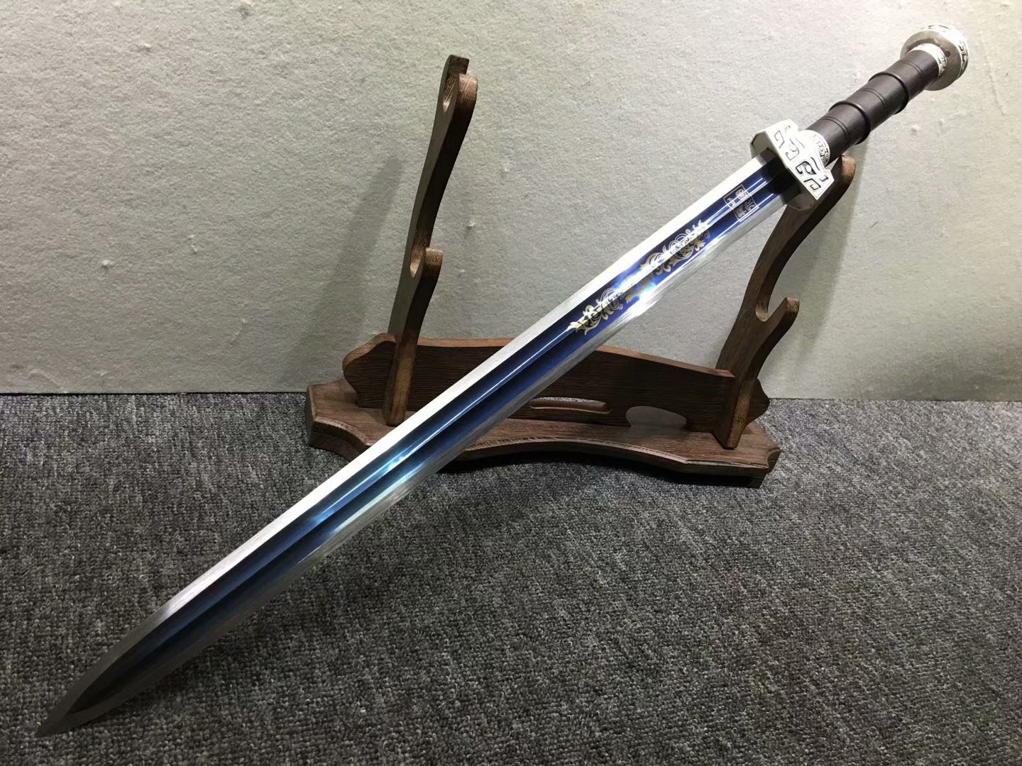 Qin jian sword,High carbon steel blade,Black wood,Alloy fittings - Chinese sword shop