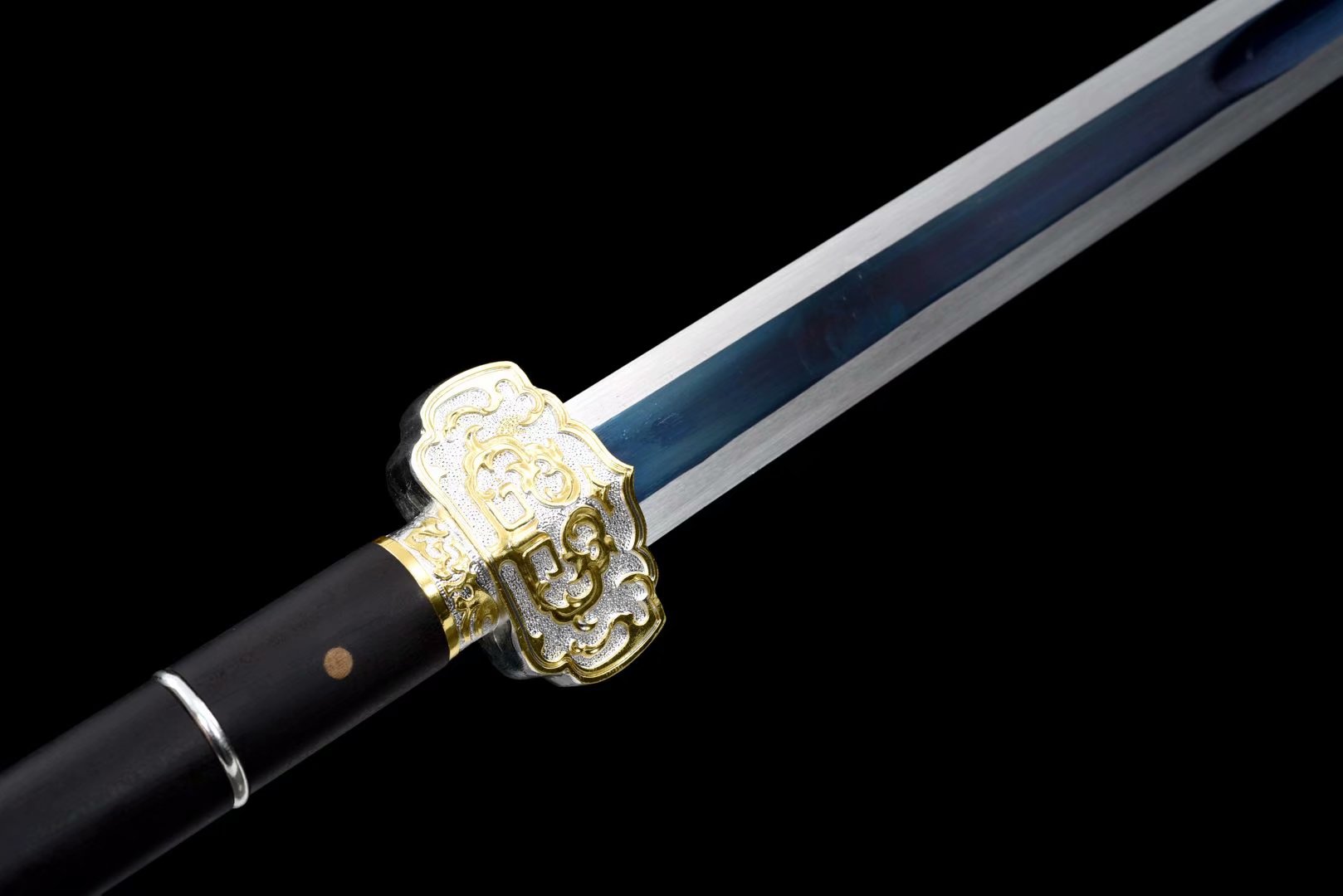 Ruyi jian sword,Forged High carbon steel bule blade,Alloy fittings