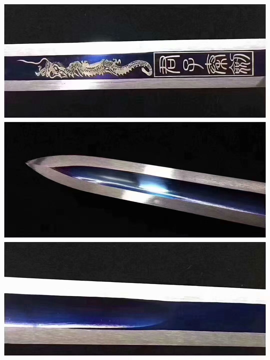 Ruyi jian sword,Forged High carbon steel bule blade,Alloy fittings