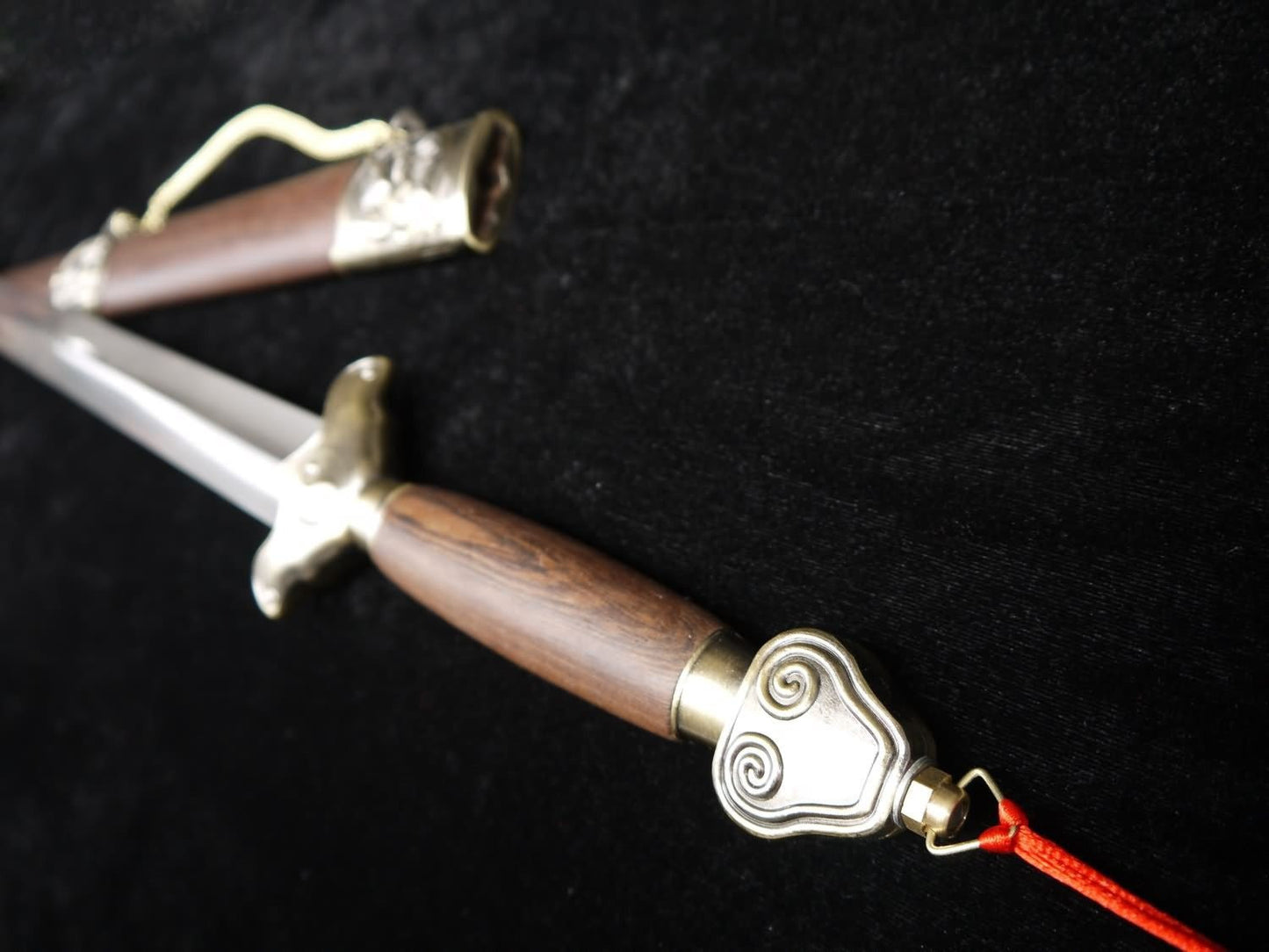Training sword,Taiji jian,Pattern steel,Rosewood scabbard,Alloy fittings - Chinese sword shop
